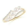 thumbnail image 1 of Angara Seed Freshwater Cultured Pearl Bypass Ring in 14K Yellow Gold for Women | June Birthstone Jewelry for Her, 1 of 8