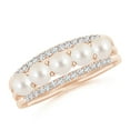 thumbnail image 1 of ANGARA Seed Freshwater Cultured Pearl and Diamond Ring in 14K Rose Gold for Women | June Birthstone, Birthday, Anniversary, Jewelry Gift for Women | Pearl Ring, 1 of 10