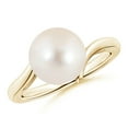 thumbnail image 1 of Angara Solitaire Freshwater Cultured Pearl Bypass Ring in 14K Yellow Gold for Women | June Birthstone Jewelry for Her, 1 of 10