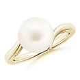 thumbnail image 1 of Angara Solitaire Freshwater Cultured Pearl Bypass Ring in 14K Yellow Gold for Women | June Birthstone Jewelry for Her, 1 of 10