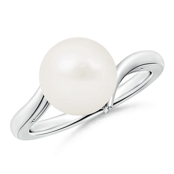 ANGARA Solitaire Freshwater Cultured Pearl Bypass Ring in 925 Sterling Silver for Women | June Birthstone Jewelry for Her