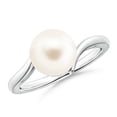 thumbnail image 1 of Angara Solitaire Freshwater Cultured Pearl Bypass Ring in 925 Sterling Silver for Women | June Birthstone Jewelry for Her, 1 of 8