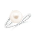 thumbnail image 1 of Angara Solitaire Freshwater Cultured Pearl Bypass Split Shank Ring in 14K White Gold for Women | June Birthstone Jewelry for Her, 1 of 8
