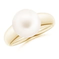 thumbnail image 1 of Angara Solitaire Freshwater Cultured Pearl Dome Ring in 14K Yellow Gold for Women | June Birthstone Jewelry for Her, 1 of 8