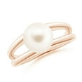 thumbnail image 1 of ANGARA Solitaire Freshwater Cultured Pearl Split Shank Ring in 14K Rose Gold for Women | June Birthstone, Birthday, Anniversary, Jewelry Gift for Women | Pearl Ring, 1 of 9