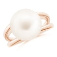 thumbnail image 1 of Angara Solitaire Freshwater Cultured Pearl Split Shank Ring in 14K Rose Gold for Women | June Birthstone Jewelry for Her, 1 of 8