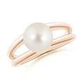 thumbnail image 1 of ANGARA Solitaire Freshwater Cultured Pearl Split Shank Ring in 14K Rose Gold for Women | June Birthstone, Birthday, Anniversary, Jewelry Gift for Women | Pearl Ring, 1 of 9