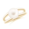 thumbnail image 1 of ANGARA Solitaire Freshwater Cultured Pearl Split Shank Ring in 14K Yellow Gold for Women | June Birthstone, Birthday, Anniversary, Jewelry Gift for Women | Pearl Ring, 1 of 8