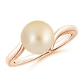 thumbnail image 1 of ANGARA Solitaire Golden South Sea Cultured Pearl Bypass Ring in 14K Rose Gold for Women | June Birthstone, Birthday, Anniversary, Jewelry Gift for Women | Pearl Ring, 1 of 8