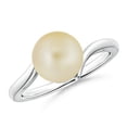 thumbnail image 1 of Angara Solitaire Golden South Sea Cultured Pearl Bypass Ring in 14K White Gold for Women | June Birthstone Jewelry for Her, 1 of 8