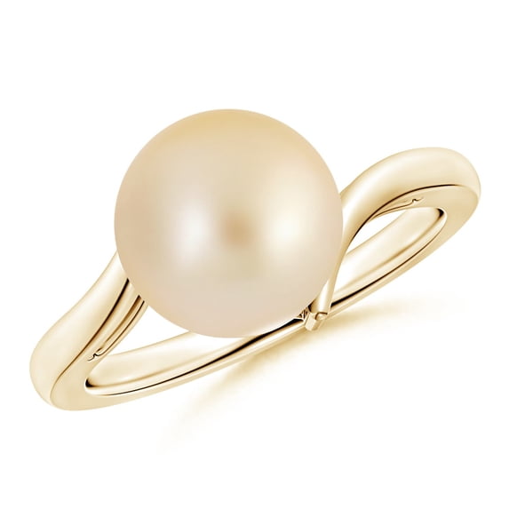 ANGARA Solitaire Golden South Sea Cultured Pearl Bypass Ring in 14K Yellow Gold for Women | June Birthstone, Birthday, Anniversary, Jewelry Gift for Women | Pearl Ring