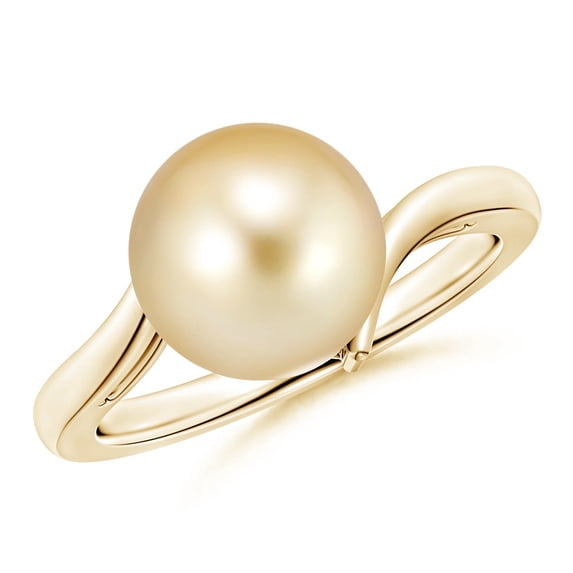 ANGARA Solitaire Golden South Sea Cultured Pearl Bypass Ring in 14K Yellow Gold for Women | June Birthstone, Birthday, Anniversary, Jewelry Gift for Women | Pearl Ring
