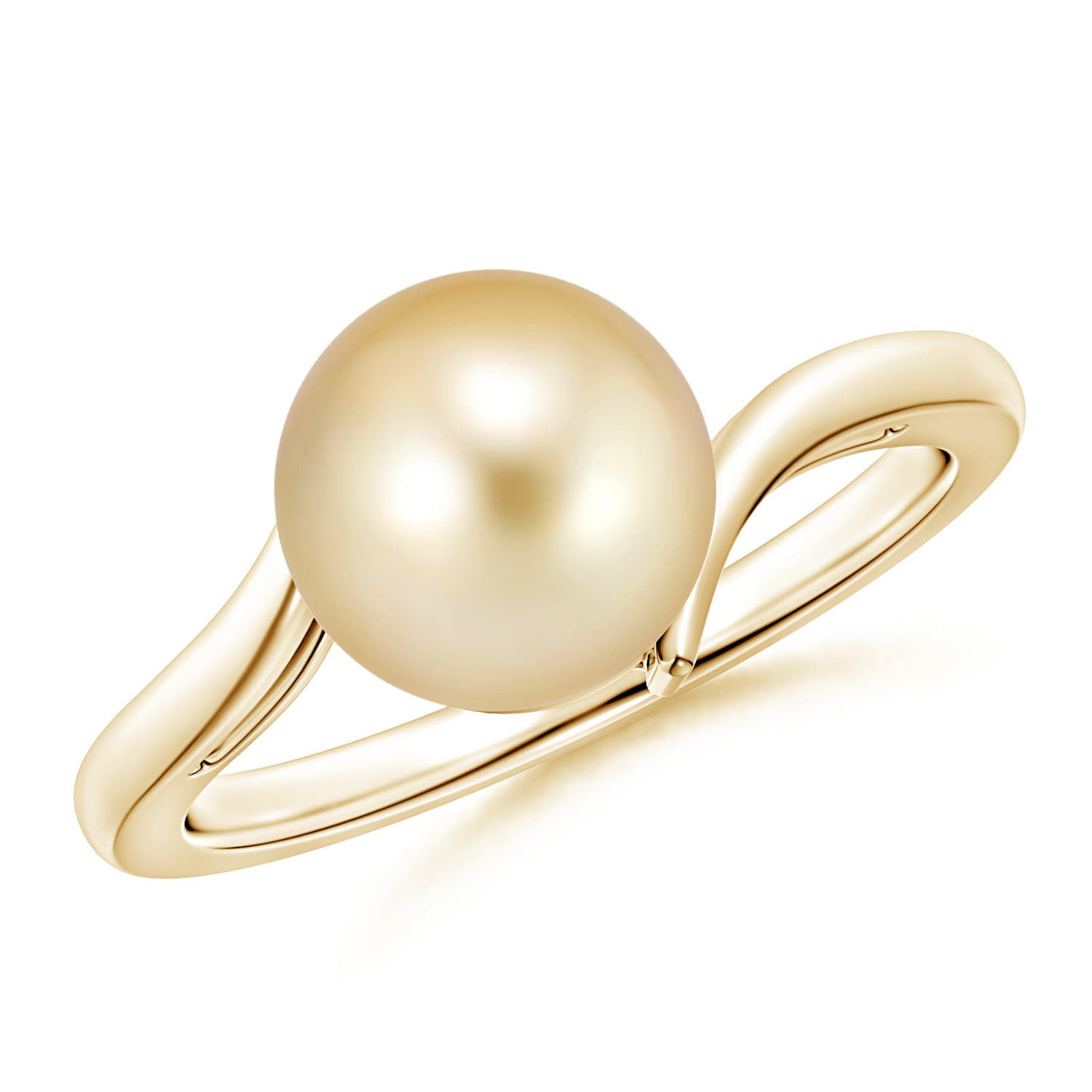 Angara Solitaire Golden South Sea Cultured Pearl Bypass Ring in 14K ...