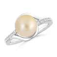 thumbnail image 1 of ANGARA Solitaire Golden South Sea Cultured Pearl Bypass Ring with Diamonds in 14K White Gold for Women | June Birthstone, Birthday, Anniversary, Jewelry Gift for Women | Pearl Ring, 1 of 8