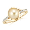 thumbnail image 1 of ANGARA Solitaire Golden South Sea Cultured Pearl Bypass Ring with Diamonds in 14K Yellow Gold for Women | June Birthstone, Birthday, Anniversary, Jewelry Gift for Women | Pearl Ring, 1 of 8