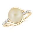 thumbnail image 1 of ANGARA Solitaire Golden South Sea Cultured Pearl Bypass Ring with Diamonds in 14K Yellow Gold for Women | June Birthstone, Birthday, Anniversary, Jewelry Gift for Women | Pearl Ring, 1 of 8