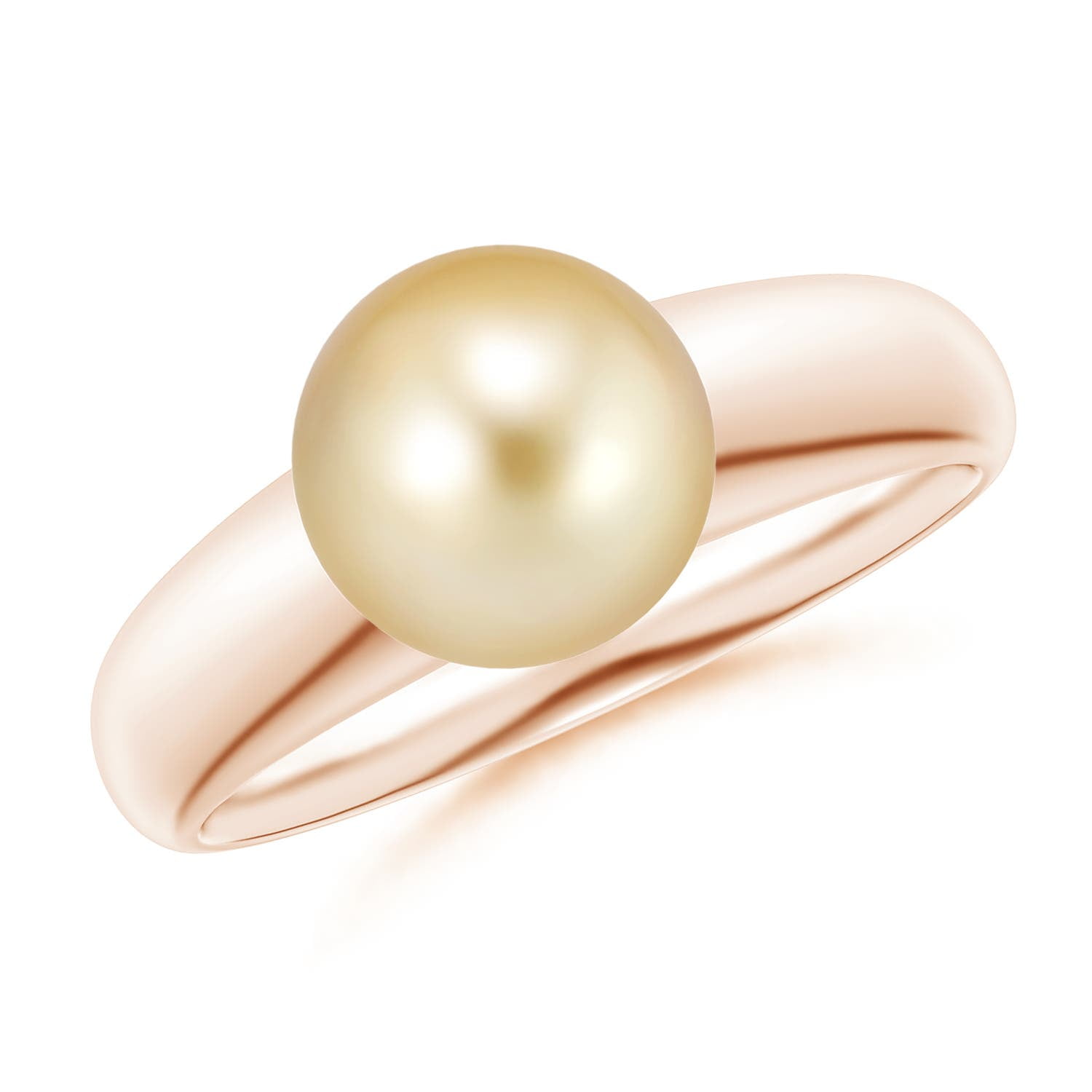 ANGARA Solitaire Golden South Sea Cultured Pearl Dome Ring in 14K Rose