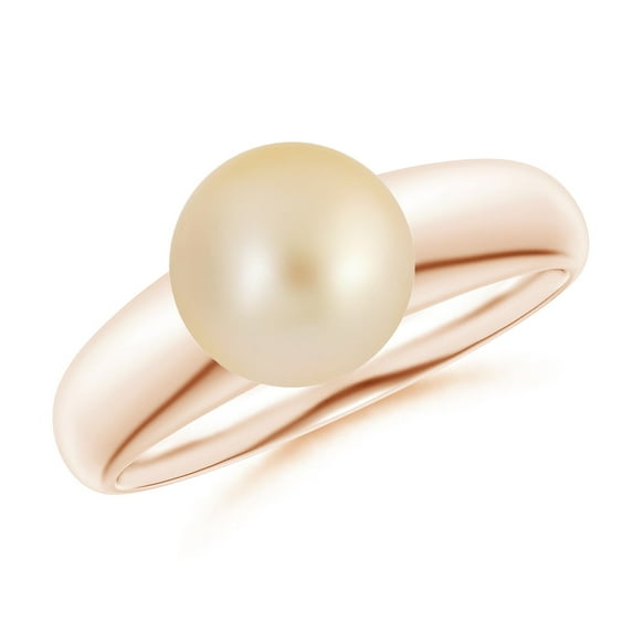 Angara Solitaire Golden South Sea Cultured Pearl Dome Ring in 14K Rose Gold for Women | June Birthstone Jewelry for Her