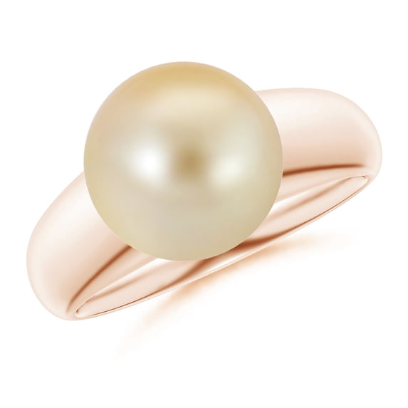 ANGARA Solitaire Golden South Sea Cultured Pearl Dome Ring in 14K Rose Gold for Women | June Birthstone, Birthday, Anniversary, Jewelry Gift for Women | Pearl Ring
