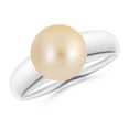 thumbnail image 1 of Angara Solitaire Golden South Sea Cultured Pearl Dome Ring in 14K White Gold for Women | June Birthstone Jewelry for Her, 1 of 8