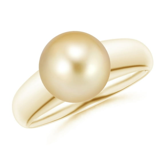 Angara Solitaire Golden South Sea Cultured Pearl Dome Ring in 14K Yellow Gold for Women | June Birthstone Jewelry for Her