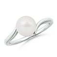 thumbnail image 1 of ANGARA Solitaire Japanese Akoya Cultured Pearl Bypass Ring in 925 Sterling Silver for Women | June Birthstone, Birthday, Anniversary, Jewelry Gift for Women | Pearl Ring, 1 of 8