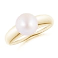 thumbnail image 1 of ANGARA Solitaire Japanese Akoya Cultured Pearl Dome Ring in 14K Yellow Gold for Women | June Birthstone, Birthday, Anniversary, Jewelry Gift for Women | Pearl Ring, 1 of 8