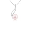 thumbnail image 1 of ANGARA Solitaire Japanese Akoya Cultured Pearl Swirl Pendant in 14K White Gold for Women | June Birthstone, Birthday, Anniversary, Jewelry Gift for Women | Pearl Necklace, 1 of 6