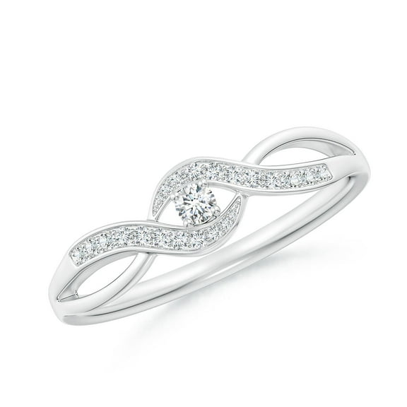 Angara Solitaire Round Lab Diamond Infinity Promise Ring in Sterling Silver for Women (Ring Size: 4.5 | Color: F-G | Clarity: VS) April Birthstone, Birthday, Engagement Jewelry Gift For Women