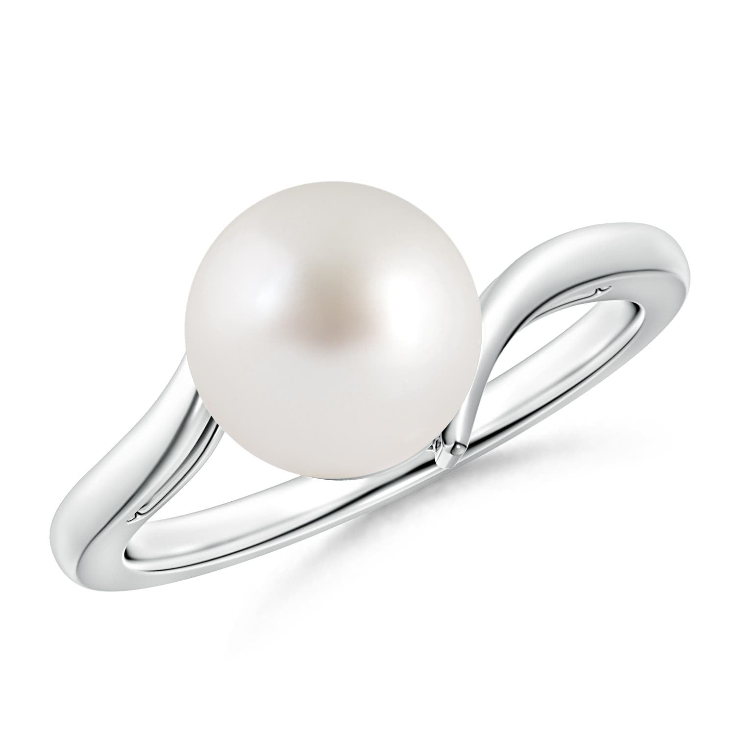 Angara Solitaire South Sea Cultured Pearl Bypass Ring in 14K White Gold ...