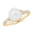 thumbnail image 1 of ANGARA Solitaire South Sea Cultured Pearl Bypass Ring with Diamonds in 14K Yellow Gold for Women | June Birthstone, Birthday, Anniversary, Jewelry Gift for Women | Pearl Ring, 1 of 8