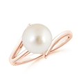 thumbnail image 1 of ANGARA Solitaire South Sea Cultured Pearl Bypass Split Shank Ring in 14K Rose Gold for Women | June Birthstone, Birthday, Anniversary, Jewelry Gift for Women | Pearl Ring, 1 of 9