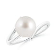 thumbnail image 1 of ANGARA Solitaire South Sea Cultured Pearl Bypass Split Shank Ring in 14K White Gold for Women | June Birthstone, Birthday, Anniversary, Jewelry Gift for Women | Pearl Ring, 1 of 9