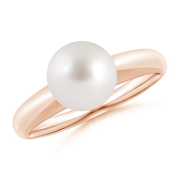 Angara Solitaire South Sea Cultured Pearl Engagement Ring in 14K Rose Gold for Women | June Birthstone Jewelry for Her