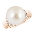 thumbnail image 1 of Angara South Sea Cultured Pearl Collar Ring with Diamonds in 14K Rose Gold for Women | June Birthstone Jewelry for Her, 1 of 8