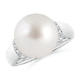 thumbnail image 1 of ANGARA South Sea Cultured Pearl Collar Ring with Diamonds in 14K White Gold for Women | June Birthstone, Birthday, Anniversary, Jewelry Gift for Women | Pearl Ring, 1 of 9