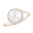 thumbnail image 1 of ANGARA South Sea Cultured Pearl & Diamond Halo Bypass Ring in 14K Rose Gold for Women | June Birthstone, Birthday, Anniversary, Jewelry Gift for Women | Pearl Ring, 1 of 9