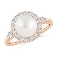 thumbnail image 1 of ANGARA South Sea Cultured Pearl Halo Engagement Ring in 14K Rose Gold for Women | June Birthstone, Birthday, Anniversary, Jewelry Gift for Women | Pearl Ring, 1 of 8