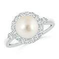 thumbnail image 1 of ANGARA South Sea Cultured Pearl Halo Engagement Ring in Platinum for Women | June Birthstone, Birthday, Anniversary, Jewelry Gift for Women | Pearl Ring, 1 of 8