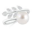thumbnail image 1 of Angara South Sea Cultured Pearl Olive Leaf Wrap Ring in 14K White Gold for Women | June Birthstone Jewelry for Her, 1 of 8
