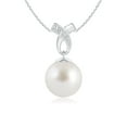 thumbnail image 1 of ANGARA South Sea Cultured Pearl Pendant with Ribbon Bale in 14K White Gold for Women | June Birthstone, Birthday, Anniversary, Jewelry Gift for Women | Pearl Necklace, 1 of 8
