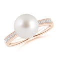 thumbnail image 1 of ANGARA South Sea Cultured Pearl Reverse Tapered Shank Ring in 14K Rose Gold for Women | June Birthstone, Birthday, Anniversary, Jewelry Gift for Women | Pearl Ring, 1 of 9