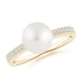 thumbnail image 1 of ANGARA South Sea Cultured Pearl Reverse Tapered Shank Ring in 14K Yellow Gold for Women | June Birthstone, Birthday, Anniversary, Jewelry Gift for Women | Pearl Ring, 1 of 9