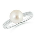 thumbnail image 1 of ANGARA South Sea Cultured Pearl Reverse Tapered Shank Ring in Platinum for Women | June Birthstone, Birthday, Anniversary, Jewelry Gift for Women | Pearl Ring, 1 of 8