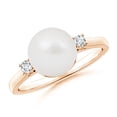 thumbnail image 1 of ANGARA South Sea Cultured Pearl Ring with Diamond Accents in 14K Rose Gold for Women | June Birthstone, Birthday, Anniversary, Jewelry Gift for Women | Pearl Ring, 1 of 8