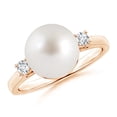 thumbnail image 1 of Angara South Sea Cultured Pearl Ring with Diamond Accents in 14K Rose Gold for Women | June Birthstone Jewelry for Her, 1 of 8