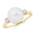 thumbnail image 1 of ANGARA South Sea Cultured Pearl Ring with Diamond Accents in 14K Yellow Gold for Women | June Birthstone, Birthday, Anniversary, Jewelry Gift for Women | Pearl Ring, 1 of 8