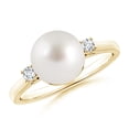 thumbnail image 1 of Angara South Sea Cultured Pearl Ring with Diamond Accents in 14K Yellow Gold for Women | June Birthstone Jewelry for Her, 1 of 8