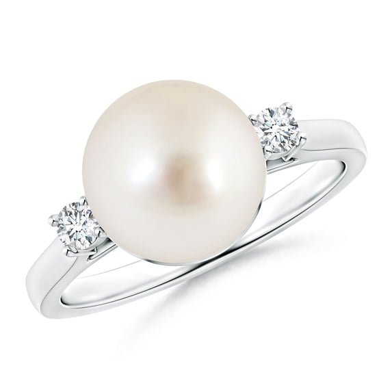 Angara South Sea Cultured Pearl Ring with Diamond Accents in 925 Sterling Silver for Women | June Birthstone Jewelry for Her
