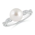 thumbnail image 1 of ANGARA South Sea Cultured Pearl Ring with Marquise Motifs in 14K White Gold for Women | June Birthstone, Birthday, Anniversary, Jewelry Gift for Women | Pearl Ring, 1 of 9